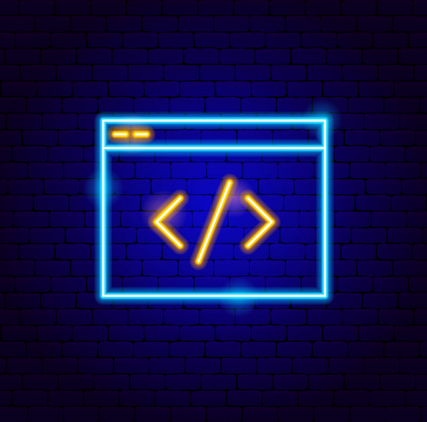 neon coding icon